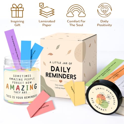 Positive Affirmations Jar - Reminder Gift for Women - You Are Awesome