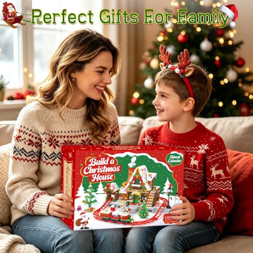 Christmas Train House Building Blocks Advent Calendar 2026 - Kids & Adults Variation