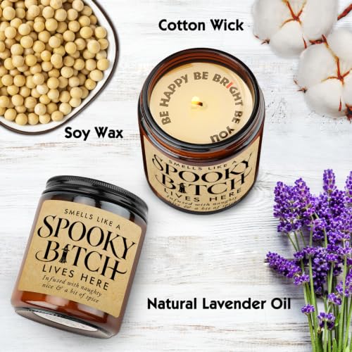 Halloween Scented Candle with Spooky Quote - Gothic Home Decor Gift