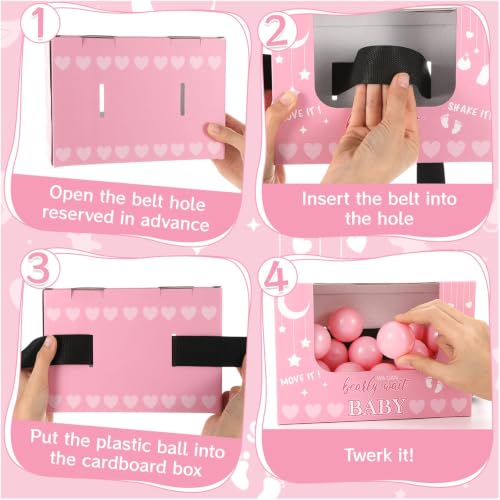 Pink Heart Baby Shower Swing Shaking Balls Activity Set for 8 Players - Pink Variation