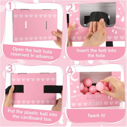 Pink Heart Baby Shower Swing Shaking Balls Activity Set for 8 Players - Pink Variation