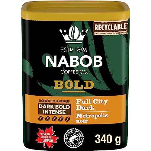 Nabob Bold Full City Dark - 340g/12 oz., Recyclable Flavor-Lock Package {Imported from Canada}