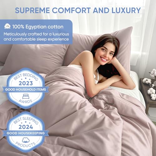 Egyptian Cotton Bed Sheets Set King Size Deep Pocket Hotel Style Sand