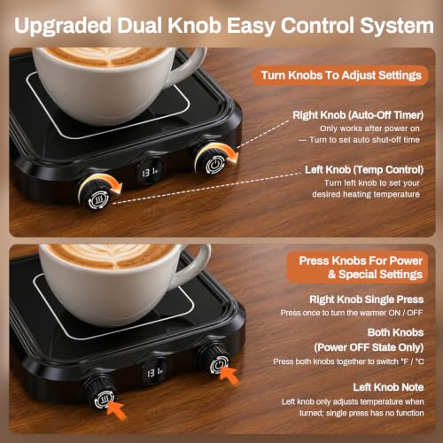 Black Candle Warmer Plate for Coffee Mug Desk Heater 36W - Sproerden