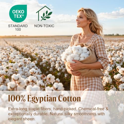 Egyptian Cotton King Sheets Set - White, 1800 Thread Count, 4-Piece