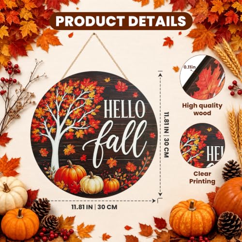 Fall Outdoor Welcome Sign for Front Door Halloween & Thanksgiving Decor