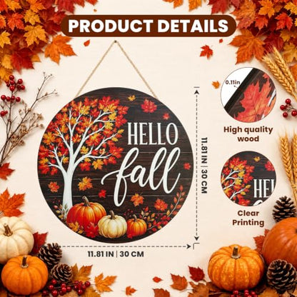 Fall Outdoor Welcome Sign for Front Door Halloween & Thanksgiving Decor