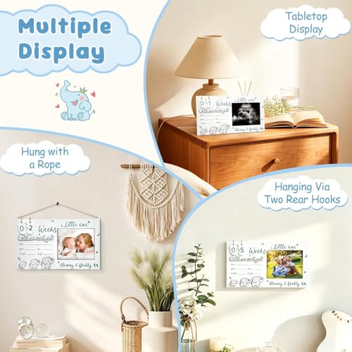 Baby Ultrasound Sonogram Picture Frame with Countdown Weeks Keepsake