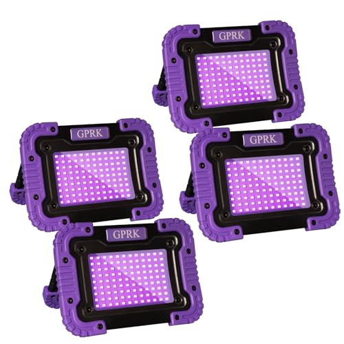 Rechargeable UV Black Light Portable Flood Light for Glow Parties Night Fishing Halloween