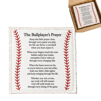 Baseball Prayer Pocket Quilt with Cross - Faith & Encouragement Gift - Baseball
