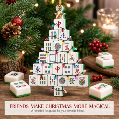 Christmas Mahjong Ornament Tree - Mahjong Gifts for Women