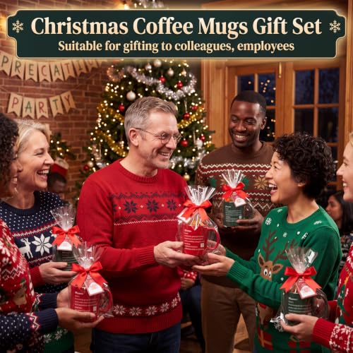 12 Pack Christmas Coffee Mug Gift Set with