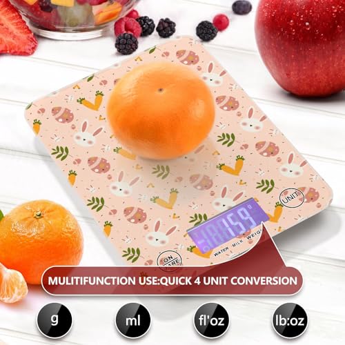 Food Scale Kitchen Scale Food Scales Digital Weight Grams and Ounces Small Electronic Food Scale for Baking Cooking Easter Bunny Carrots