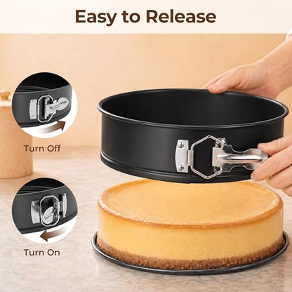 9 Inch Springform Pan with Removable Bottom for Easy Cake Release - EPXEE