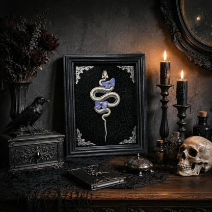 Gothic Handmade Butterfly & Snake Bone Shadow Box - Style B