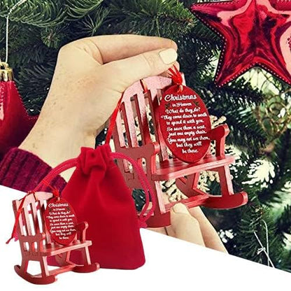 Christmas Memorial Wooden Rocking Chair Ornament - In Memory Holiday Decor