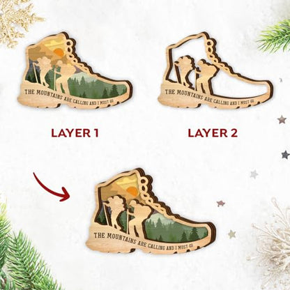 Hiking Christmas Tree Ornament 2026 - Outdoor Lover Gift for Women Men