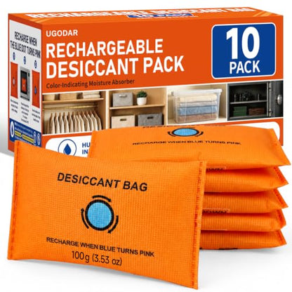 Rechargeable Silica Gel Moisture Absorber Packets - Reusable Humidity Control