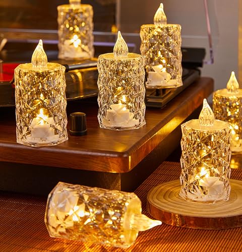 Battery Operated Flameless LED Tea Light Candles 12 Pack - White / Pack of 12