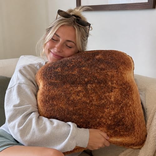 Large 26-Inch Toast Pillow - Realistic 3D Novelty Food Decor, All About Vibe