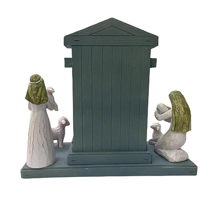 6pcs Christmas Nativity Scene Set - 7-Piece Full Display with Manger (Variation: 6pc Nativity Scene Set + Creche)