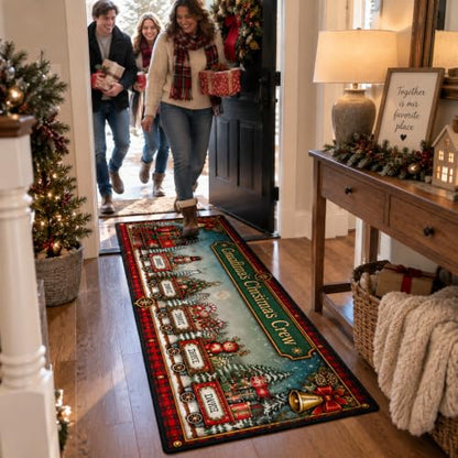 Christmas Train Family Custom Rug - Holiday Doormat for Grandparents' House - Variation: Christmas Train Family