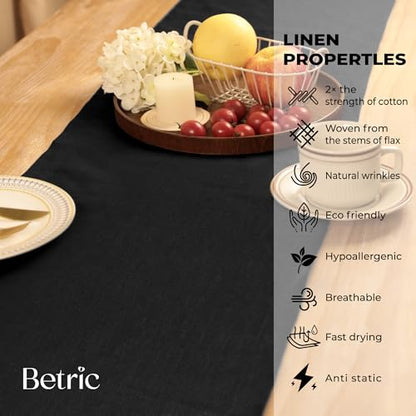 Black Linen Table Runner 14 x 108 Inch Farmhouse Holiday Decor - Variation of THIS listing