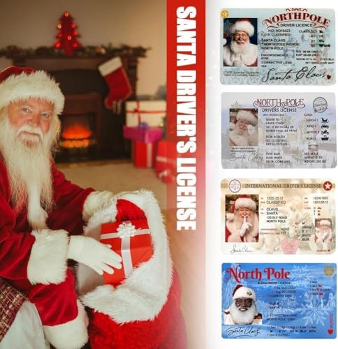 Santa Flying License Ornament with Sleigh Key Box Christmas Decor