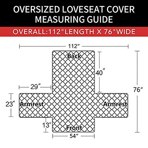 Reversible Couch Cover for Sofa with 2 Cushions - Green & Christmas Red, Medium-XL Loveseat