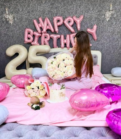 Large Number 5 Birthday Balloon by Cream White - Foil Mylar Helium Decoration for 5th, 15th, 25th, 35th, 50th, 55th Celebrations