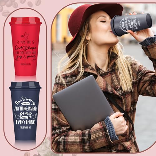 30 Pcs Christian Coffee Cups with Bright Color & Inspirational Quotes - Bulk Religious Gift Set