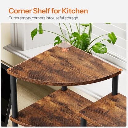 Countertop Corner Shelf Organizer for Kitchen & Bathroom, 3-Tier Spice Rack