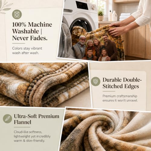 Personalized Photo Blanket 60x50 Inch Custom Soft Throw for Gifts