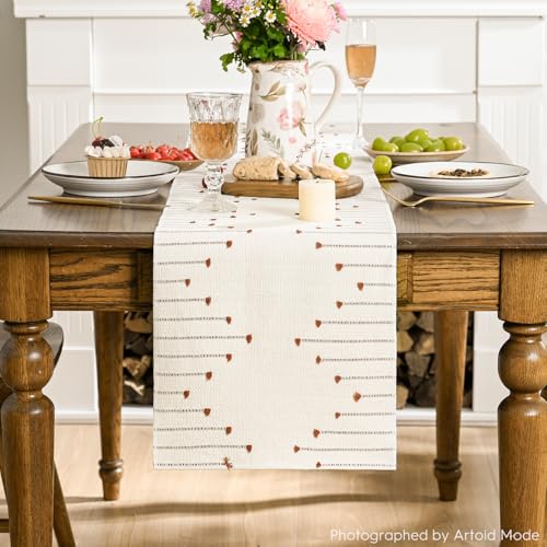 Caramel Boho Table Runner 12x120 Inch for Farmhouse Rustic Home Decor