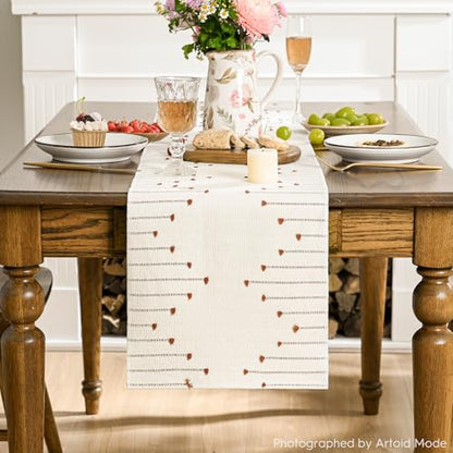 Caramel Boho Table Runner 12x120 Inch for Farmhouse Rustic Home Decor