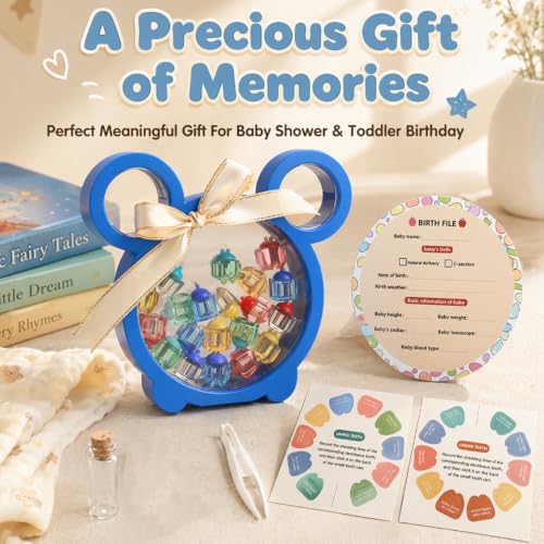 Baby Tooth Fairy Storage Box with Capsules & Keepsake Jar - Cute Baby Teeth Keepsake