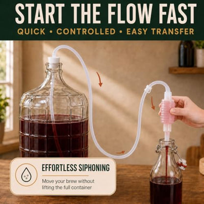 5 Gallon Carboy Fermentation Kit with Carrier, Brush, Airlock, Siphon & Stoppers