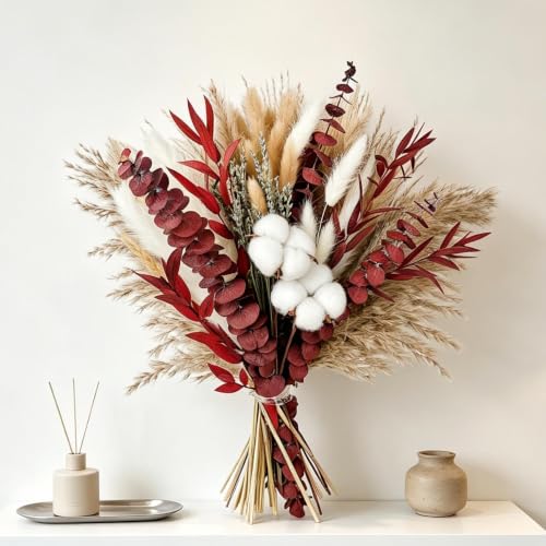 Dried Pampas Grass Bouquet 85Pcs Fall Winter Decor for Home & Wedding