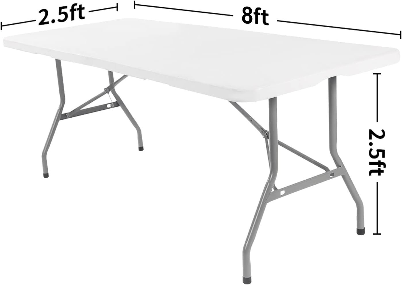 Peomeise 8FT Spandex Table Cover - Rectangular Stretch Tablecloth in Black for Events & Parties