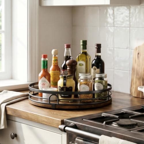 2 Pack 9 Inch and 10 Inch Lazy Susan Turntable Organizer for Kitchen & Table
