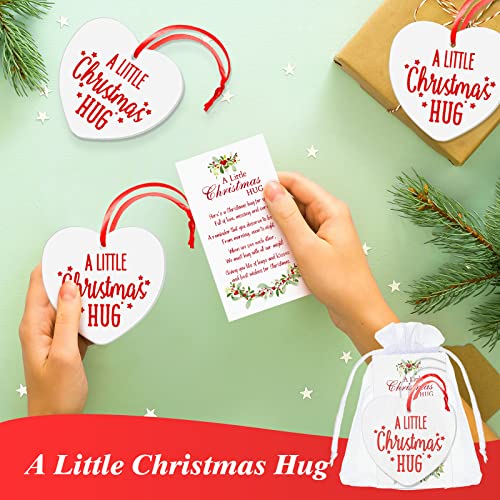 Christmas Heart Ornament Set - 72 Pieces Bulk Holiday Decorations with Cards & Gift Bags - Heart Style