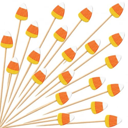 Halloween Candy Corn Cocktail Picks - 100 Pc Fall Party Toothpicks