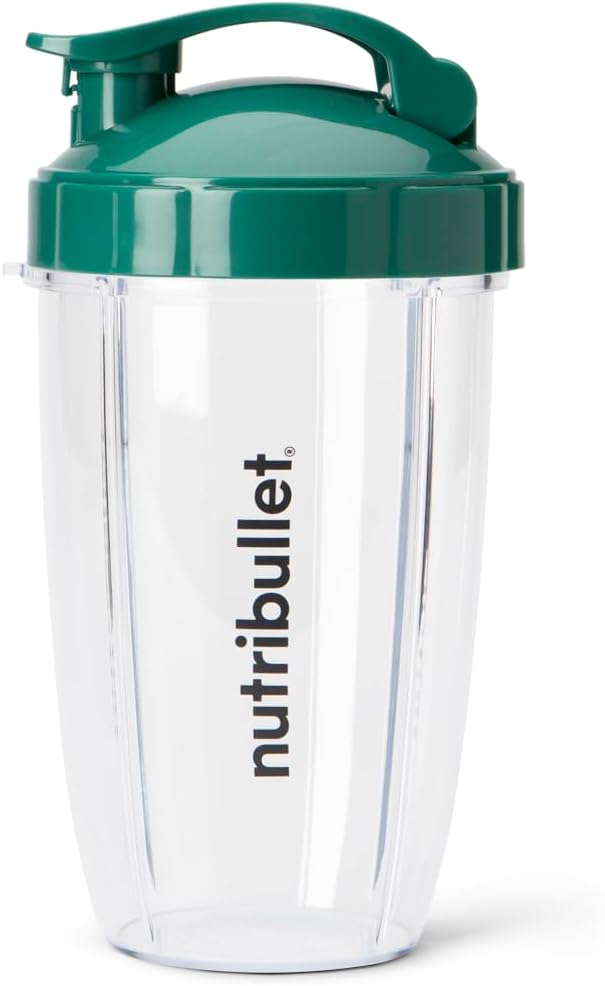 Nutribullet 24 Oz To-Go Cups - Colorful Flip-Top Lids for Easy Travel | Black & Green Options