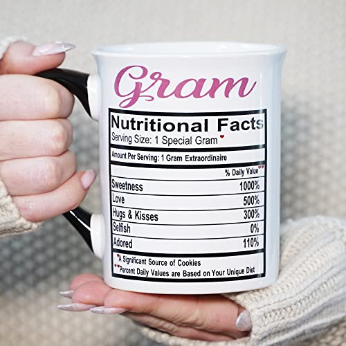 Funny Nutrition Facts Coffee Mug - 16 oz Grandma Gift Ceramic Cup