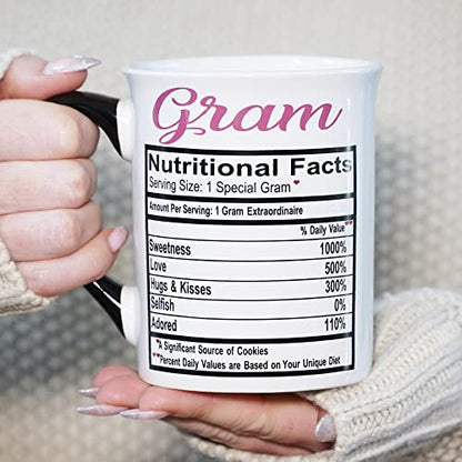 Funny Nutrition Facts Coffee Mug - 16 oz Grandma Gift Ceramic Cup
