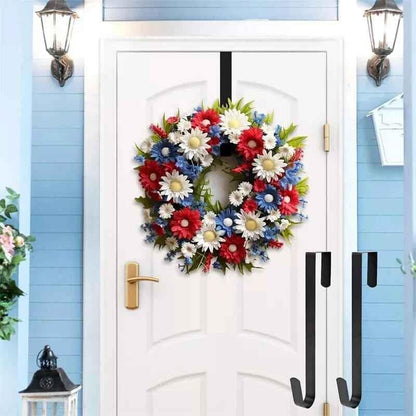 Regine Switzerland Adjustable Black Wreath Hanger - Durable Carbon Steel Door Hook, 15” Height
