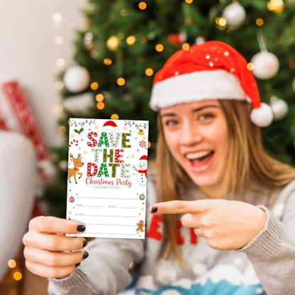 Plaid Reindeer Save The Date Christmas Invitations Pack with Envelopes - 4x6, 20 Count