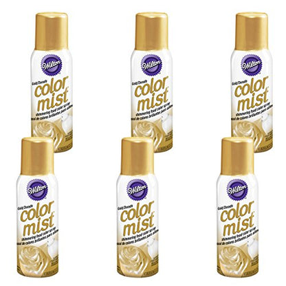 Wilton Gold Color Mist Shimmering Food Color Spray, Multipack of 6