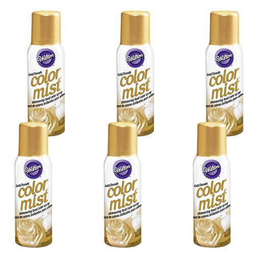 Wilton Gold Color Mist Shimmering Food Color Spray, Multipack of 6