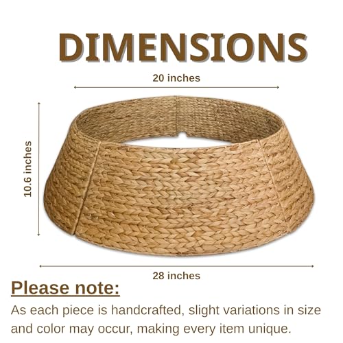 28 Inch Seagrass Christmas Tree Collar - Natural Farmhouse Holiday Decor